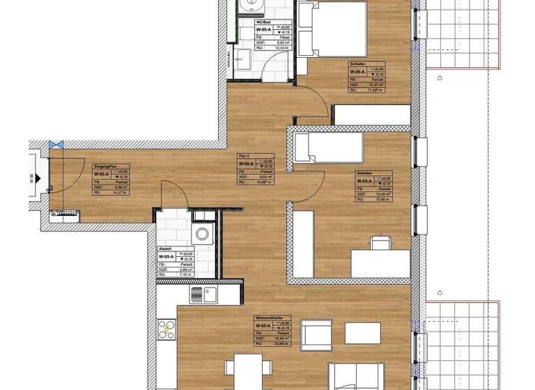 Wohnung zum Kauf - Erstbezug provisionsfrei 519.000 € 3 Zimmer 108,9 m² Kürenz Trier 54295