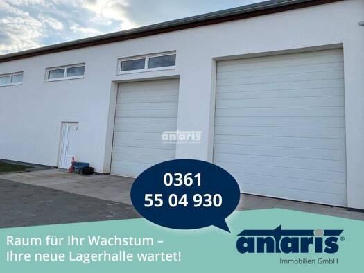 Lagerhalle zur Miete provisionsfrei 1.700 m² Lagerfläche teilbar ab 1.700 m² Gispersleben Erfurt 99091