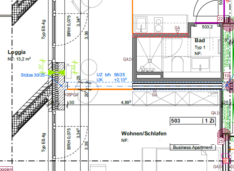Studio zur Miete 1.003 € 1 Zimmer 36,2 m² 5. Geschoss frei ab sofort Billhorner Kanalstraße 49 Rothenburgsort Hamburg 20539