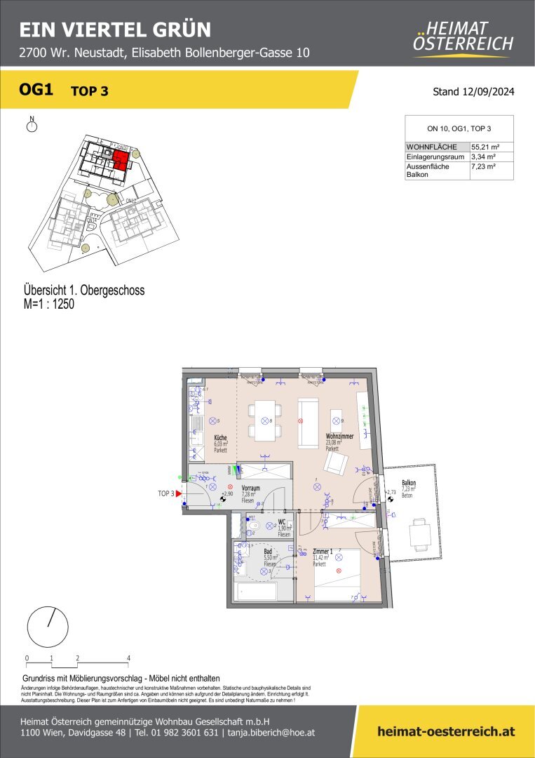 Wohnung zum Kauf 267.900 € 2 Zimmer 55,2 m²<br/>Wohnfläche 1.<br/>Geschoss 01.09.2025<br/>Verfügbarkeit Elisabeth Bollenberger - Gasse Wiener Neustadt 2700