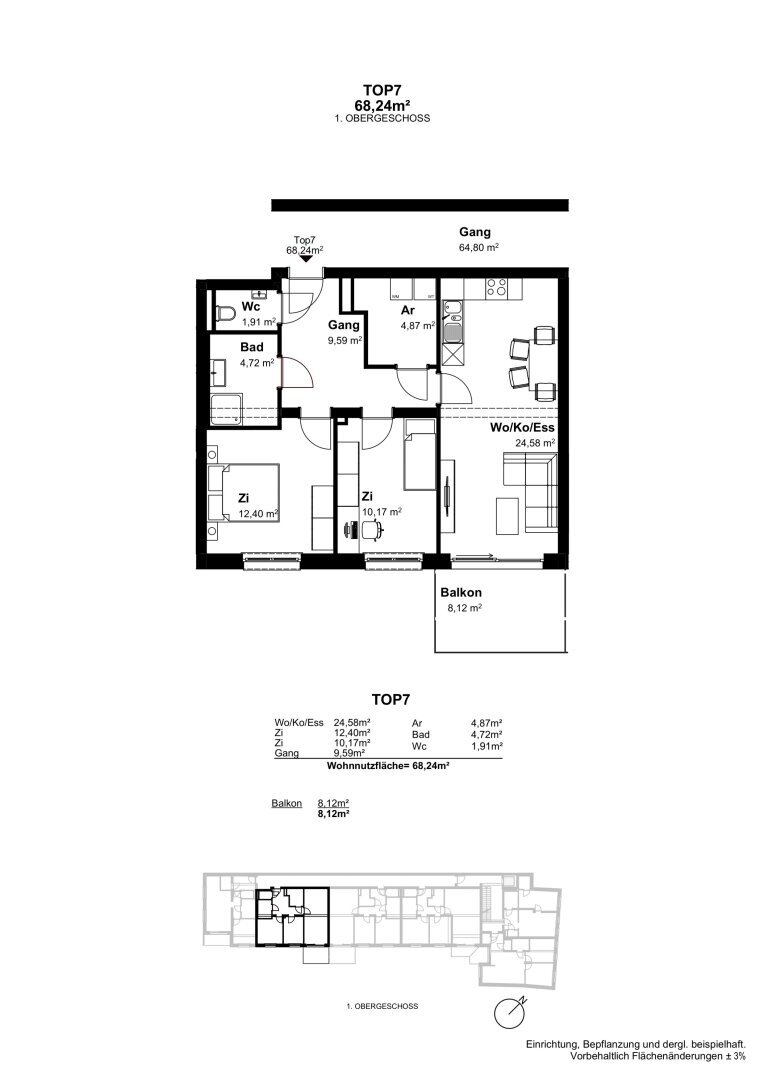 Wohnung zum Kauf 282.000 € 3 Zimmer 68,2 m²<br/>Wohnfläche Mitschastraße Mistelbach 2130