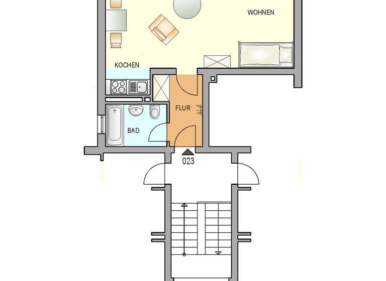 Studio zur Miete 257 € 1 Zimmer 37 m² 3. Geschoss frei ab 01.05.2026 Sensburger Straße 3 Süd Remscheid 42859