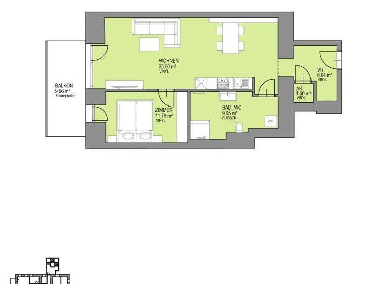 Wohnung zur Miete 477 € 2 Zimmer 63,5 m² frei ab 01.04.2026 Taiskirchen im Innkreis 4753
