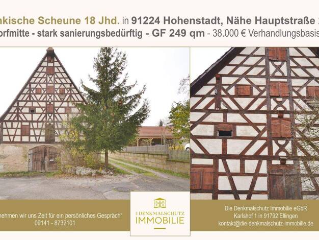 Haus zum Kauf 38.000 € 1 Zimmer 249 m² Grundstück Hohenstadt 91224