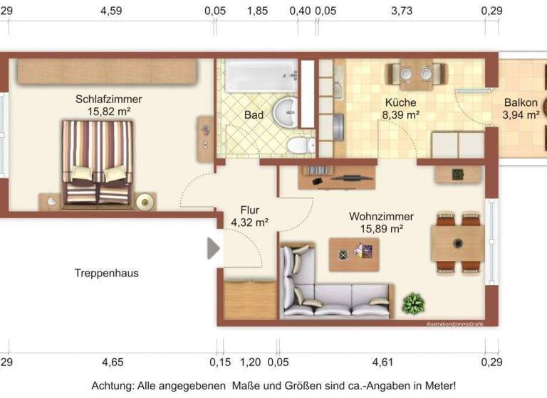 Wohnung zur Miete 453 € 2 Zimmer 50 m² 4. Geschoss Lomonossowallee 11b Schönwalde I Greifswald 17491