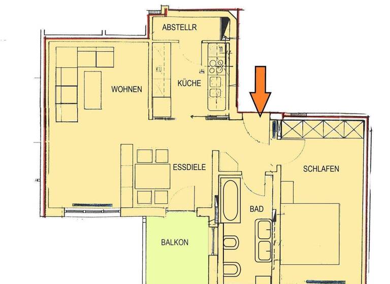 Wohnung zur Miete 690 € 2,5 Zimmer 60 m² 2. Geschoss Schwenningen Villingen-Schwenningen 78054