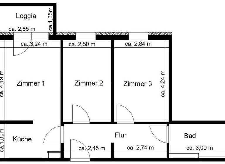 Wohnung zur Miete 396 € 3 Zimmer 58,3 m² 3. Geschoss Hopfengarten 5 Schmellwitz Cottbus 03044
