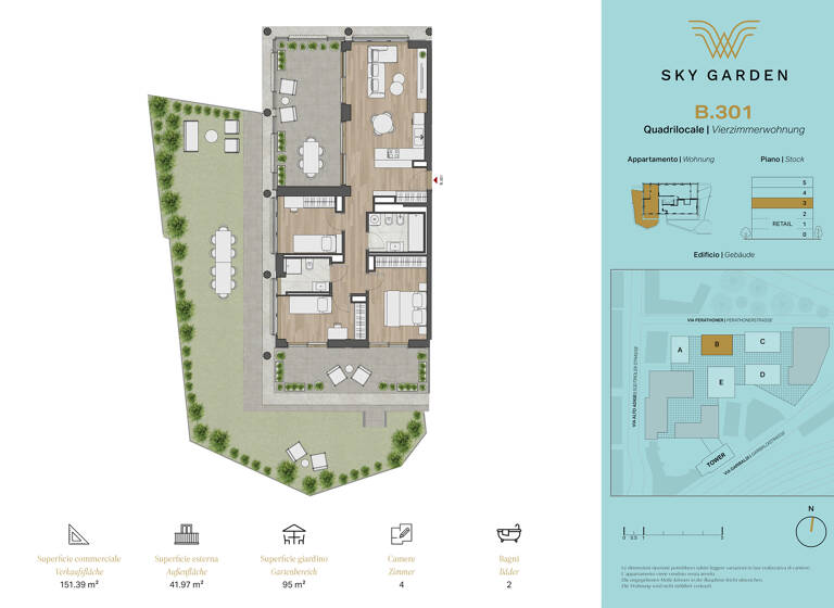 Wohnung zum Kauf 4 Zimmer 86 m² 3. Geschoss Bahnhofsallee 5 Bozen 39100