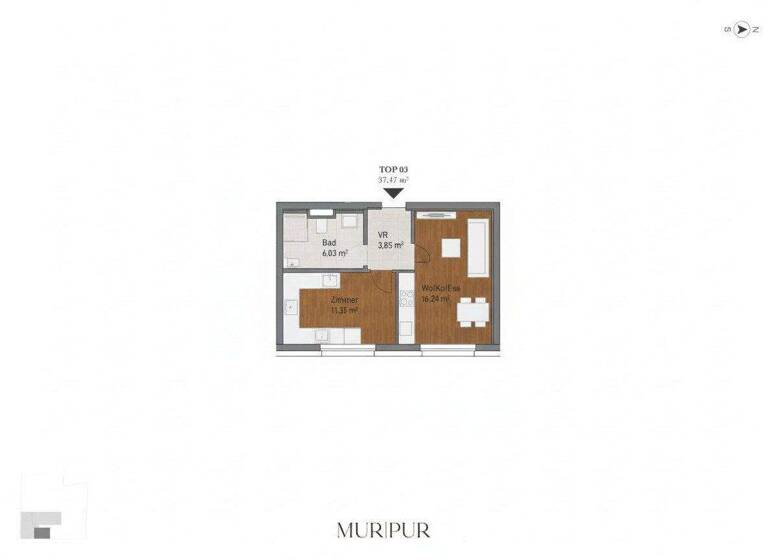 Wohnung zum Kauf - Erstbezug 187.274 € 2 Zimmer 37,5 m² EG Lagergasse Gries Graz,05.Bez.:Gries 8020