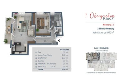 Wohnung zum Kauf provisionsfrei 589.000 € 2 Zimmer 69,7 m² 1. Geschoss Bürgermeister-Krug-Weg 1 + 3 Olching Olching 82140