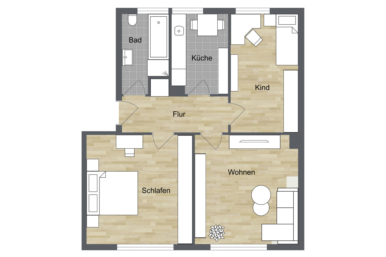 Wohnung zur Miete 440 € 3 Zimmer 62 m²<br/>Wohnfläche 1.<br/>Geschoss 01.04.2025<br/>Verfügbarkeit Kammerich Bielefeld 33647