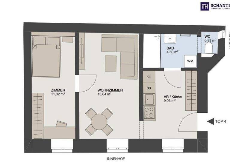 Büro zum Kauf - Erstbezug 9.243 € 2 Zimmer 41,1 m² Bürofläche Fuhrmannsgasse Wien 1080
