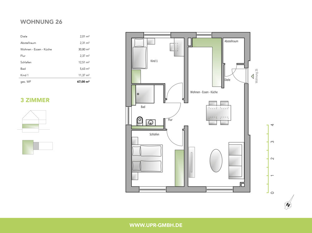 Wohnung zur Miete 800 € 3 Zimmer 67 m²<br/>Wohnfläche EG<br/>Geschoss ab sofort<br/>Verfügbarkeit Kleinbottwarerstr. 9 Großbottwar Großbottwar 71723