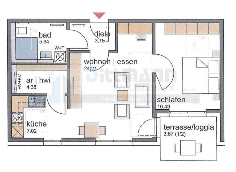 Wohnung zur Miete 860 € 2 Zimmer 72,4 m² 2. Geschoss frei ab sofort Tailfingen Albstadt 72461