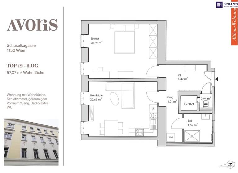 Wohnung zum Kauf - Erstbezug 350.000 € 2 Zimmer 57,1 m² 3. Geschoss Schuselkagasse Wien 1150