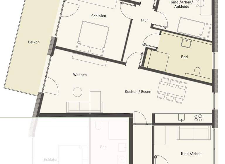 Wohnung zur Miete - Erstbezug 1.496 € 5 Zimmer 13.601 m² 3 Geschosse frei ab 01.07.2026 Atter Osnabrück 49076
