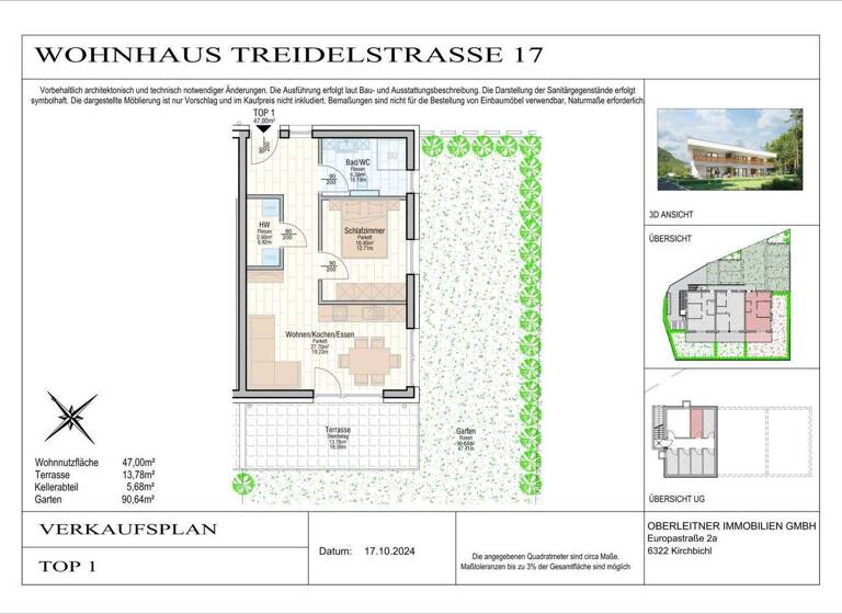 Wohnung zum Kauf - Erstbezug 379.000 € 2 Zimmer 47 m² EG frei ab sofort Kufstein 6330