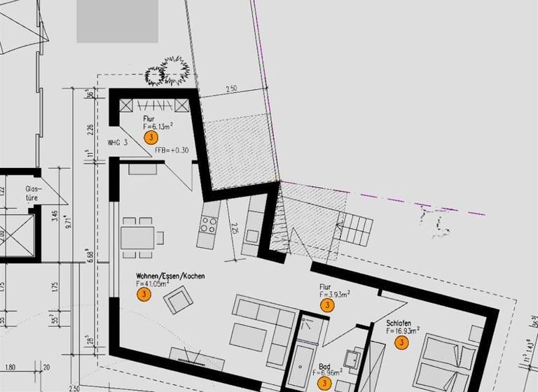 Wohnung zur Miete - Neubau 950 € 3 Zimmer 89 m²<br/>Wohnfläche 1.<br/>Geschoss ab sofort<br/>Verfügbarkeit Neckargerach Neckargerach 69437