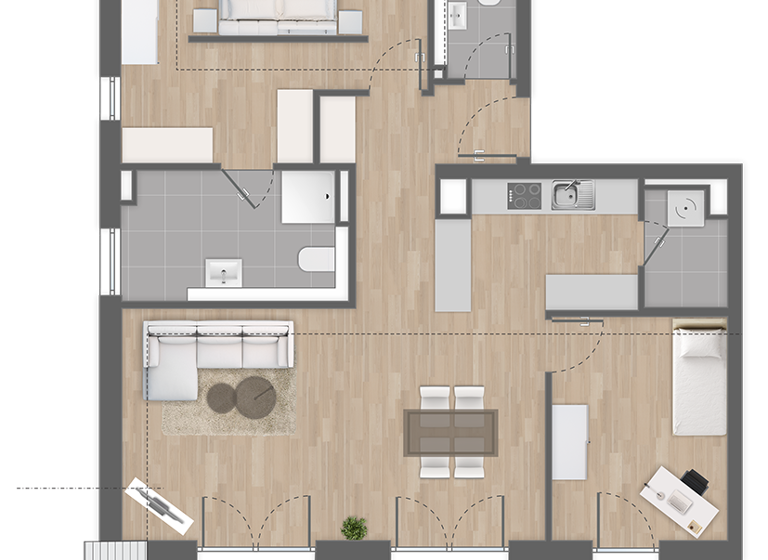 Penthouse zum Kauf 589.900 € 3 Zimmer 104,4 m²<br/>Wohnfläche Obergasse 7 Klein-Auheim Hanau 63456