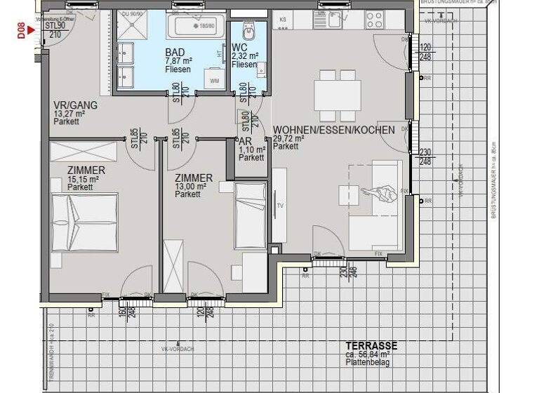 Penthouse zum Kauf - Erstbezug 599.900 € 3 Zimmer 82,4 m² 2. Geschoss Straßgang Graz 8054