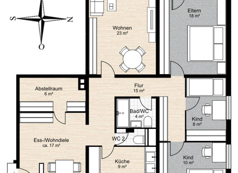 Wohnung zum Kauf 269.000 € 4,5 Zimmer 118 m²<br/>Wohnfläche 2.<br/>Geschoss Mainparkstr. 2 Mainaschaff 63814