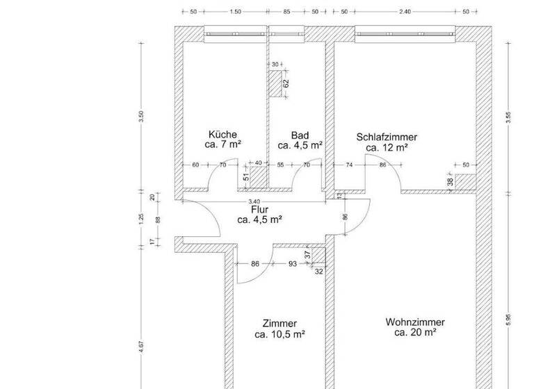 Wohnung zur Miete 410 € 3 Zimmer 60,8 m² 2. Geschoss frei ab sofort Robert-Schulz-Ring 9 Prenzlau 17291