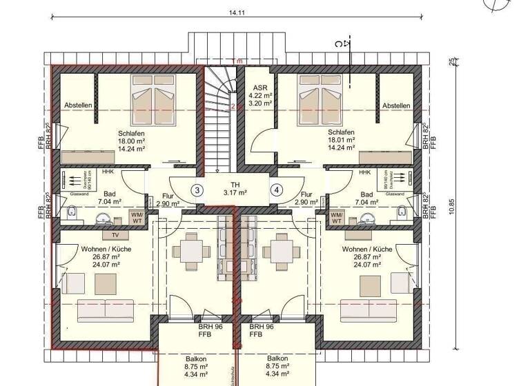 Wohnung zum Kauf provisionsfrei 209.000 € 2 Zimmer 52,6 m²<br/>Wohnfläche Dachgeschoss, 1.<br/>Geschoss Wendisch Langendorf Klausdorf 18445