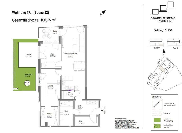 Wohnung zur Miete - Erstbezug 1.450 € 3,5 Zimmer 96,7 m² 2. Geschoss frei ab sofort Degmarner Str. 17 Oedheim 74229