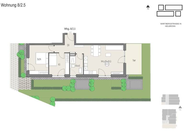 WG-Zimmer zur Miete 1.318 € 3 Zimmer 76,5 m² EG frei ab 01.06.2026 Heilbronn 74072