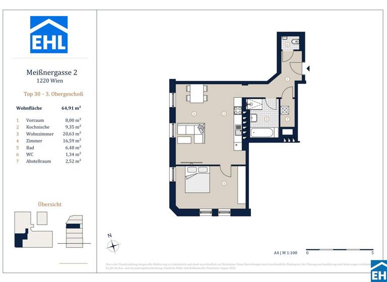 Wohnung zum Kauf - Erstbezug 399.000 € 2 Zimmer 64,9 m² 3. Geschoss Meißnergasse Wien 1220