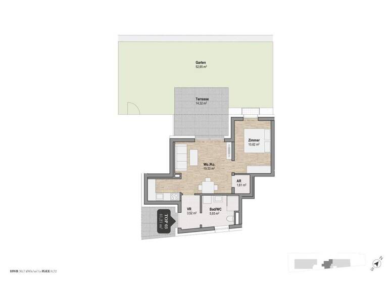 Wohnung zum Kauf - Erstbezug 226.655 € 2 Zimmer 41,2 m² Lindweg 23 Geidorf Graz 8010