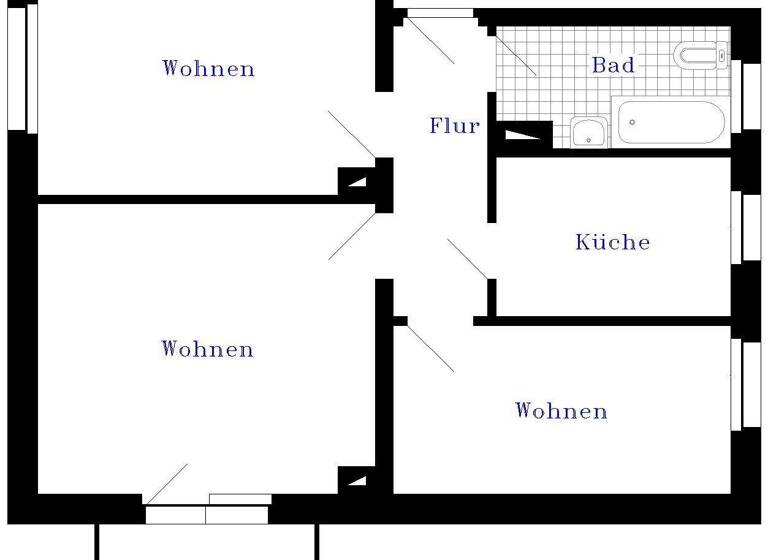Wohnung zur Miete 356 € 3 Zimmer 60 m² 3. Geschoss frei ab sofort Bahnhofstr. 38 Barby 39249