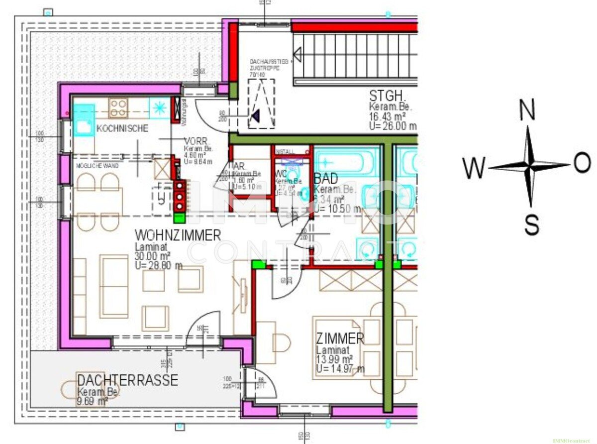 Wohnung zur Miete 735 € 2 Zimmer 58 m²<br/>Wohnfläche 2.<br/>Geschoss Amstetten 3300