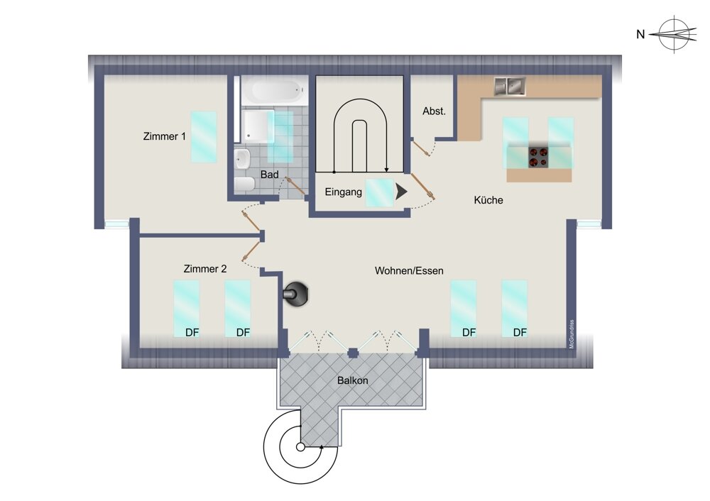 Wohnung zum Kauf 679.000 € 3 Zimmer 86 m²<br/>Wohnfläche 3.<br/>Geschoss Barmbek - Süd Hamburg Uhlenhorst 22085