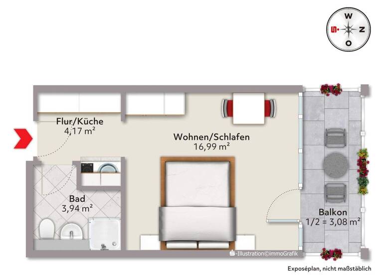 Wohnung zum Kauf 99.000 € 1 Zimmer 31,3 m² Inzell 83334