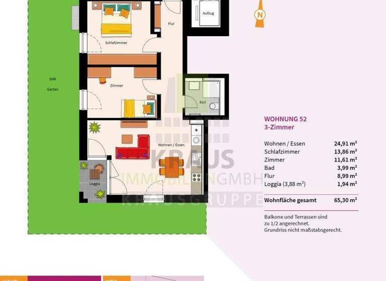 Wohnung zum Kauf provisionsfrei 445.000 € 3 Zimmer 65,3 m² EG Rohrbach Heidelberg 69126