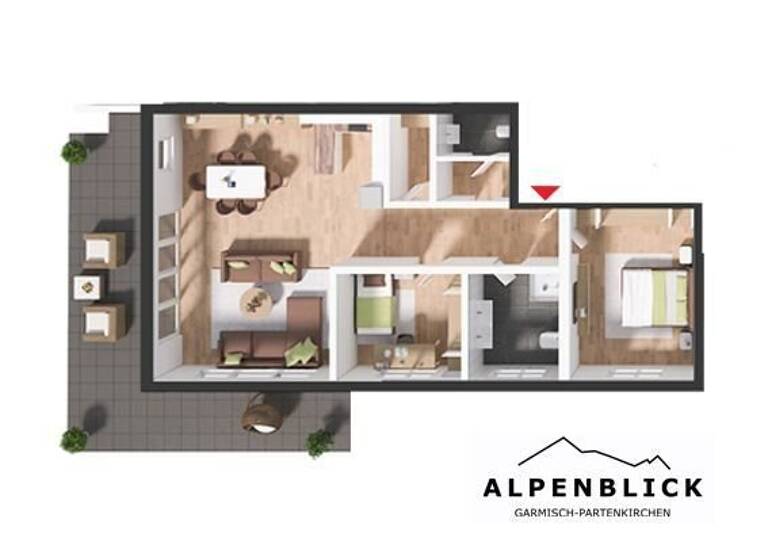 Wohnung zum Kauf provisionsfrei 1.149.000 € 3 Zimmer 106,3 m²<br/>Wohnfläche Klammstr. 30 Garmisch Garmisch-Partenkirchen 82467