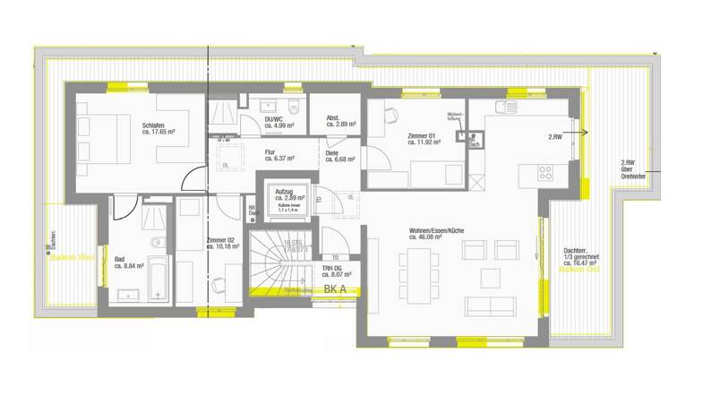 Wohnung zum Kauf - Neubau provisionsfrei 779.000 € 4 Zimmer 132 m² Dachgeschoss Plattenhardt Filderstadt 70794