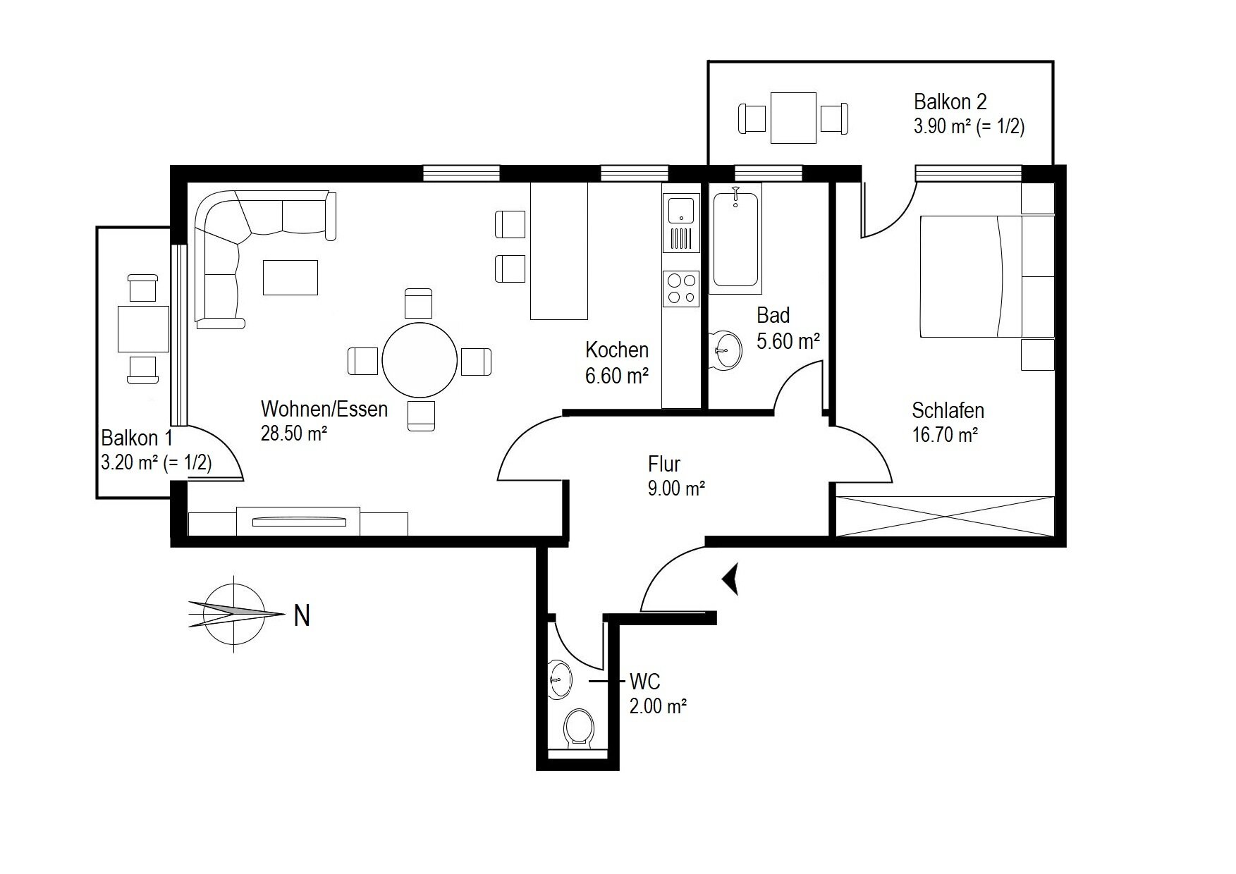 Wohnung zur Miete 1.580 € 2 Zimmer 76 m²<br/>Wohnfläche 1.<br/>Geschoss ab sofort<br/>Verfügbarkeit Nymphenburg München / Neuhausen-Nymphenburg 80639