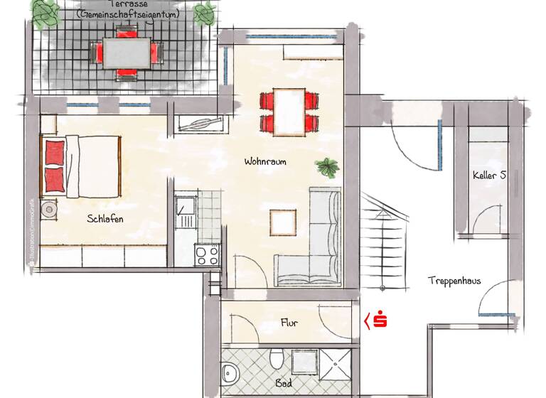 Wohnung zum Kauf 198.000 € 1,5 Zimmer 41 m²<br/>Wohnfläche Souterrain<br/>Geschoss 01.07.2025<br/>Verfügbarkeit Innenstadt Erlangen 91052