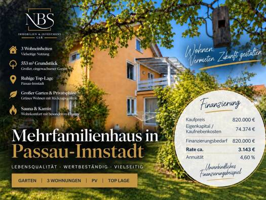 Mehrfamilienhaus zum Kauf 819.000 € 10 Zimmer 200 m² 553 m² Grundstück Innstadt Passau 94032
