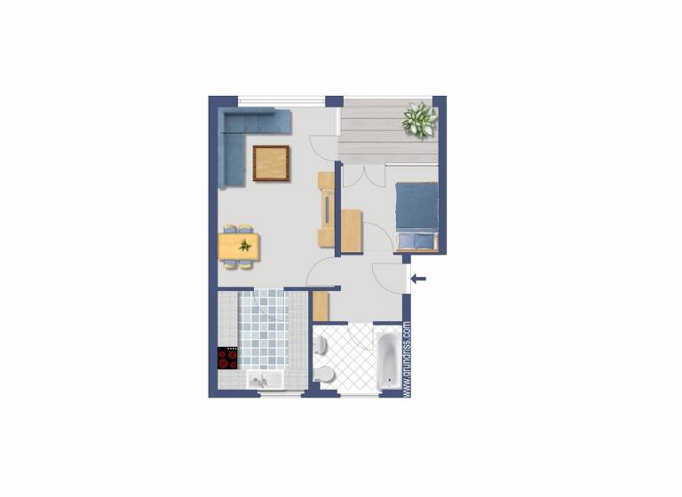 Wohnung zum Kauf provisionsfrei 177.000 € 1,5 Zimmer 57,5 m²<br/>Wohnfläche Ragazer Straße 43A Reinickendorf Berlin 13407