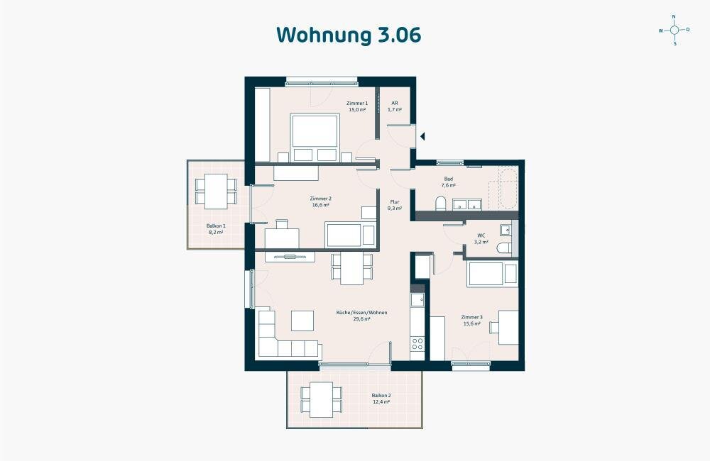 Wohnung zum Kauf provisionsfrei 566.000 € 4 Zimmer 108,8 m²<br/>Wohnfläche 1.<br/>Geschoss Bachwiesen Zirndorf Zirndorf 90513