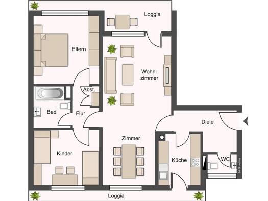 Wohnung zur Miete 910 € 3 Zimmer 87,1 m² 6. Geschoss Ernst-von-Harnack-Straße 13 Wiesbaden Klarenthal 65197