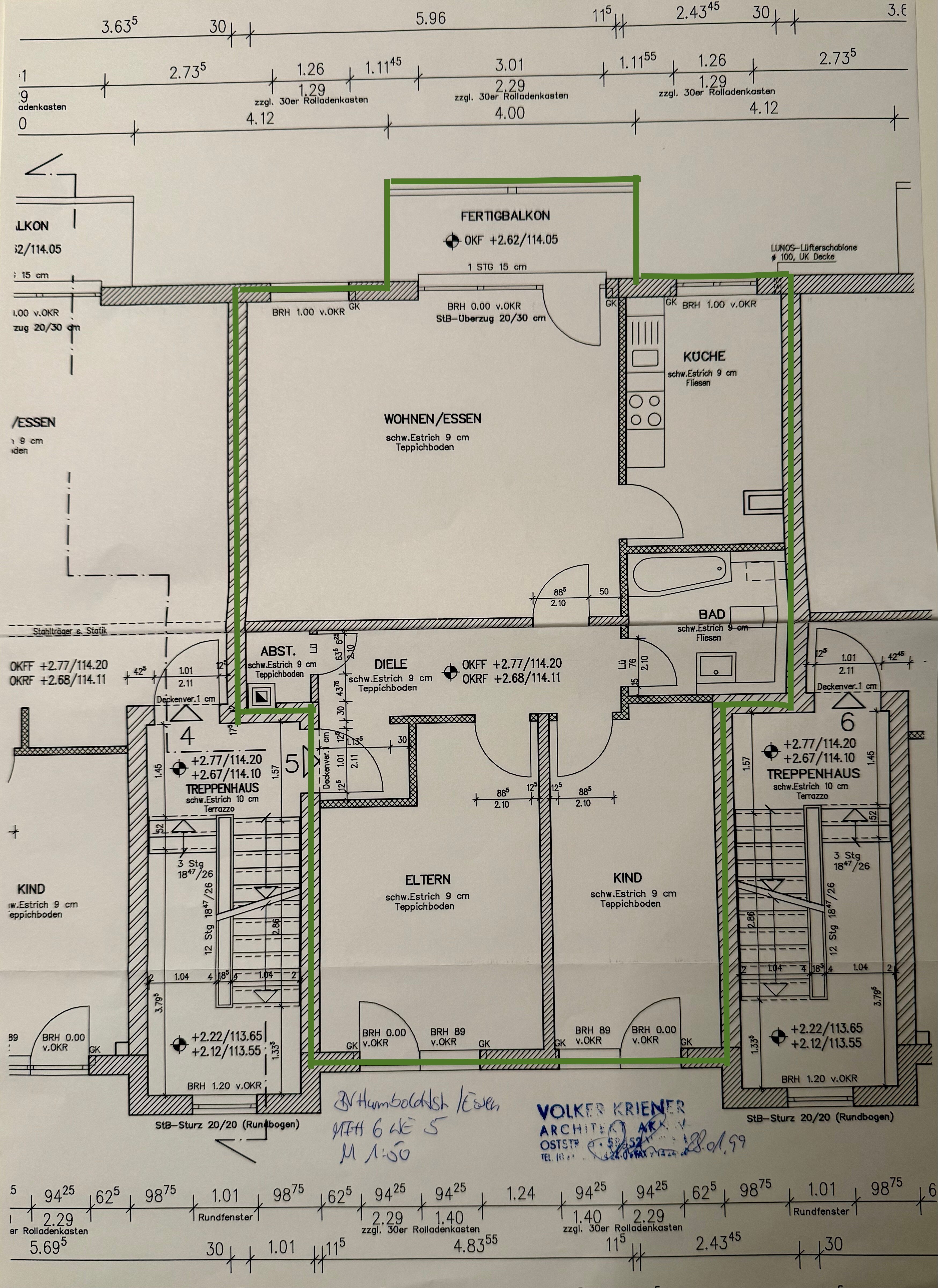 Wohnung zur Miete 1.020 € 3 Zimmer 85,7 m²<br/>Wohnfläche 1.<br/>Geschoss ab sofort<br/>Verfügbarkeit Humboldstr. 153 b Fulerum Essen 45149