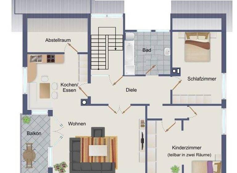 Wohnung zur Miete 800 € 3 Zimmer 91,6 m² Reistenhausen Collenberg 97903
