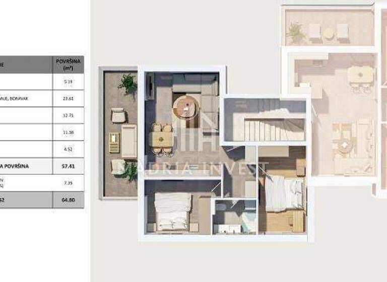 Wohnung zum Kauf 249.000 € 3 Zimmer 74 m² 1. Geschoss Novalja Novalja
