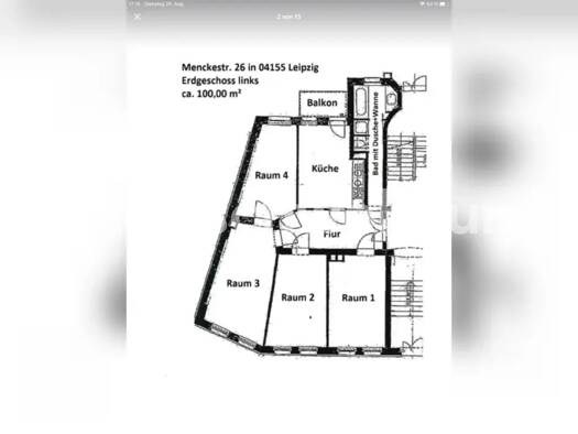 Wohnung zur Miete Tauschwohnung 900 € 4 Zimmer 115 m² 1. Geschoss Gohlis-Süd Leipzig 04155