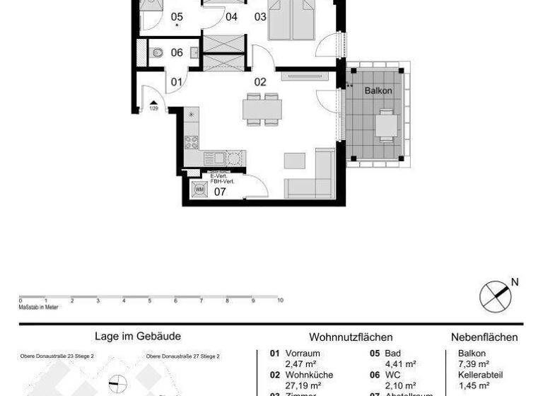Wohnung zum Kauf - Erstbezug 473.000 € 2 Zimmer 53,1 m² 2. Geschoss Obere Donaustraße 23 Wien 1020