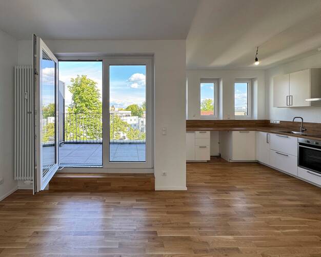Wohnung zur Miete 1.080 € 2 Zimmer 50,8 m² Dachgeschoss, 4. Geschoss frei ab 01.08.2025 Sterndamm 95a Johannisthal Berlin 12487